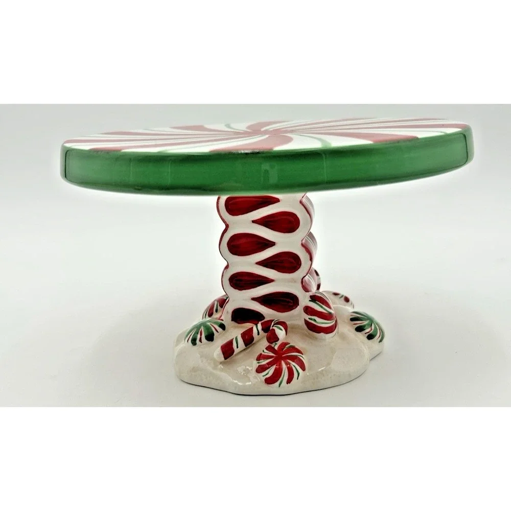 St. Nicholas Square‎ Candy Greetings Collection Pedestal Cake Stand Christmas